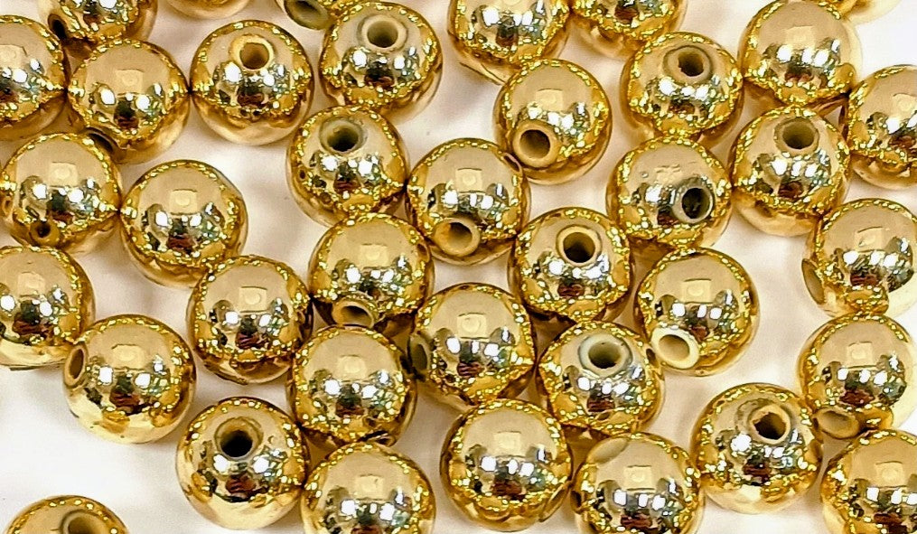 Painted Brass Beads