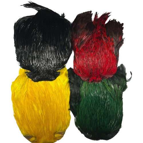 set of 4 Indian dyed cock capes